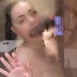 Horny MILF With Huge Natural Tits Takes BBC In The Shower